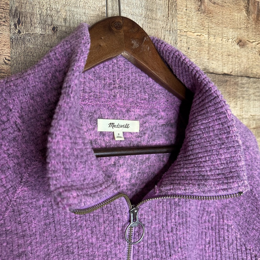 Madewell Fleece Half-Zip Popover Top Small - Picture 7 of 8